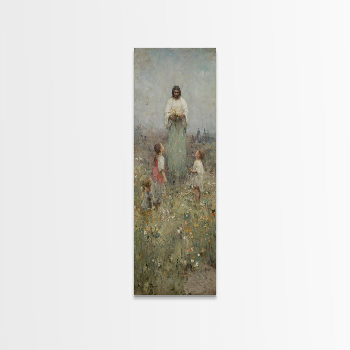 Fields Of Mercy | Framed Canvas Print | Christian Wall Art | Christian Art Canvas | Jesus Painting | Tall Skinny Art Print