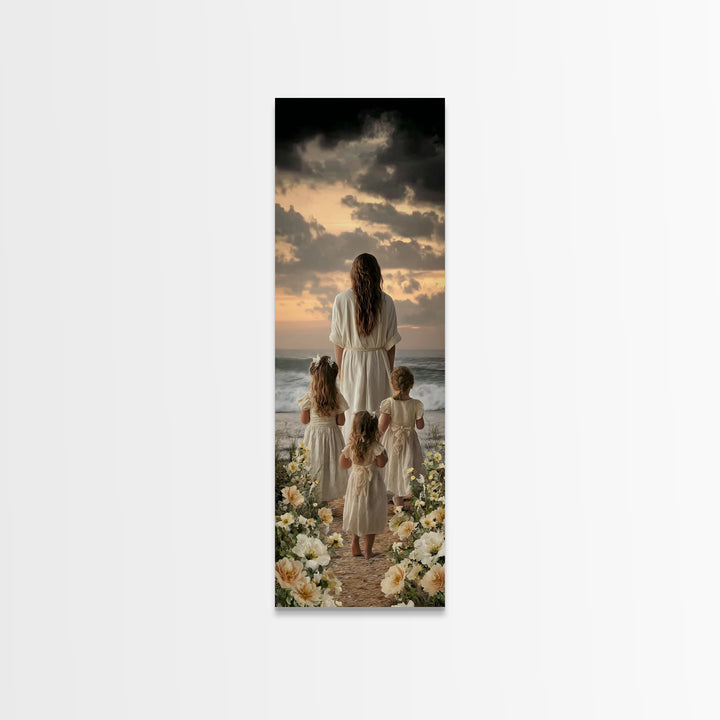 Evening Promise | Framed Canvas Print | Christian Wall Art | Jesus Painting | Christian Art Canvas | Tall Narrow Wall Art