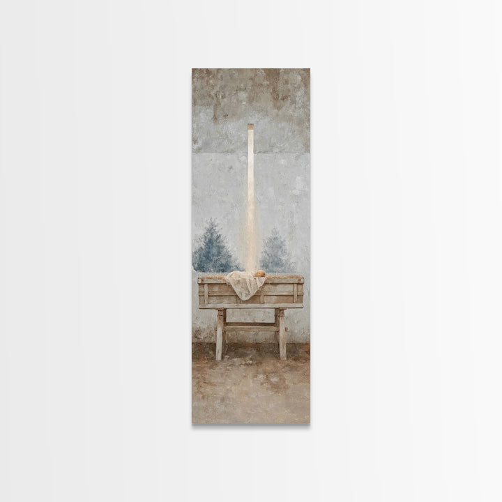Glory In Stillness, Framed Canvas Print, Christian Wall Art, Christian Art Canvas, Christmas Art, Jesus Painting, Christian Decor, Art, Nar