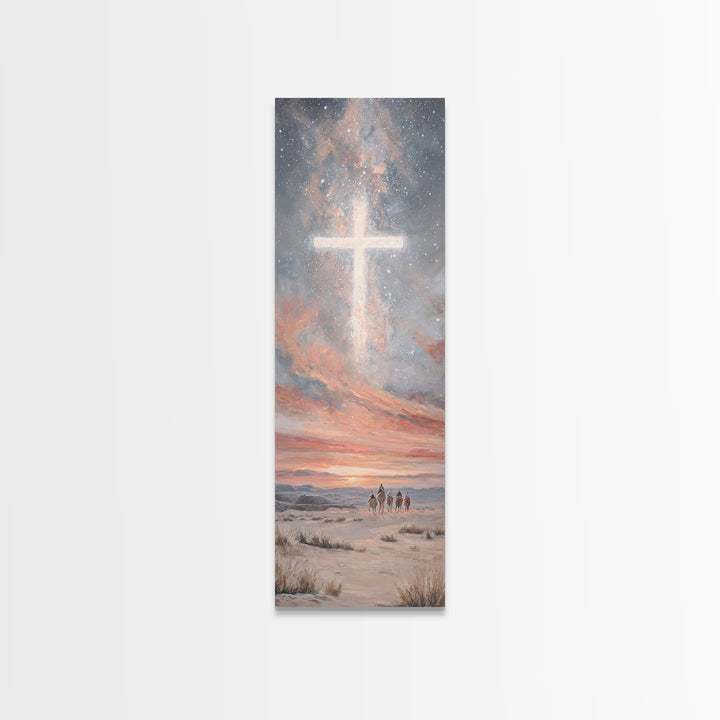Desert Star Journey | Framed Canvas Print | Christian Art Canvas | Christian Wall Art | Christmas Art | Tall Skinny Art Print | Christian C