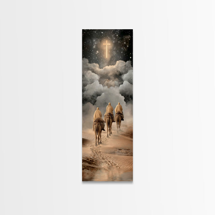 Shepherd’s Peace – Framed Canvas Print – Christian Wall Art – Christian Art Canvas – Christmas Art – Narrow Art – Christian Decor