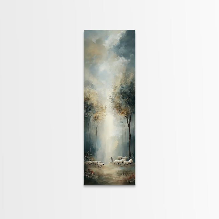 Forest Light Grace | Framed Canvas Print | Christian Art Canvas | Christian Wall Art | Christmas Art | Tall Narrow Wall Art | Christian Gif