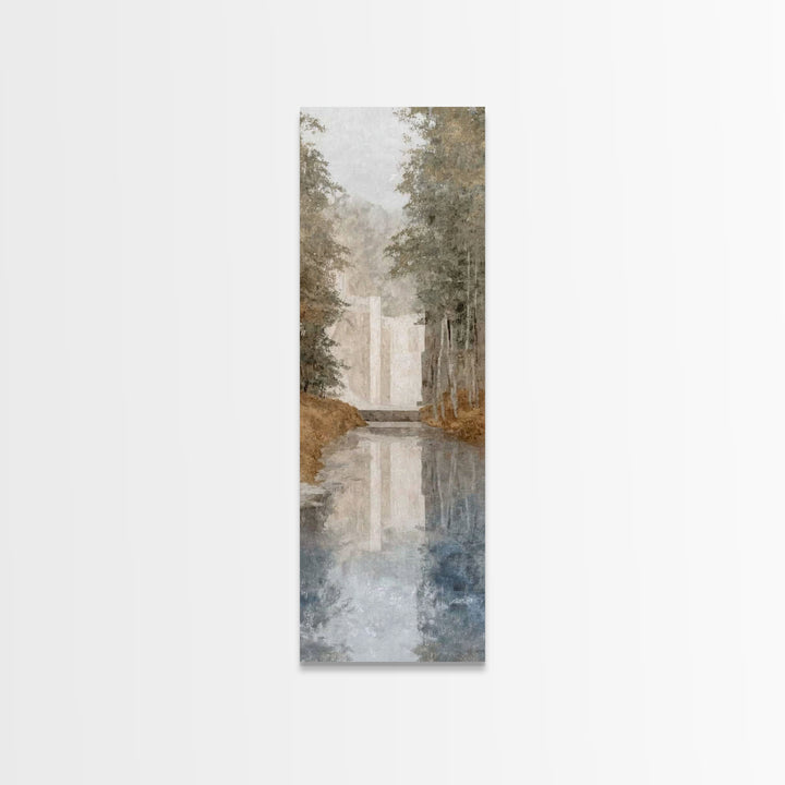 Misty Path Blessing – Framed Canvas Print – Christian Wall Art – Jesus Painting – Narrow Art – Christian Christmas Art