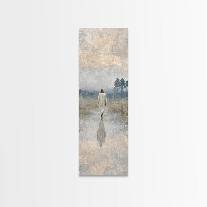 Sacred Quiet Journey – Framed Canvas Print – Christian Art Canvas – Vintage Christian Art – Tall Skinny Art Print – Christian Christmas