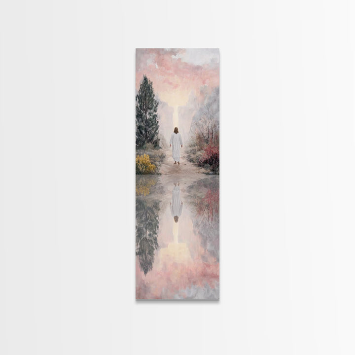 Light Of The Wilderness – Framed Canvas Print – Christian Wall Art – Abstract Christian Art – Skinny Art – Jesus Painting
