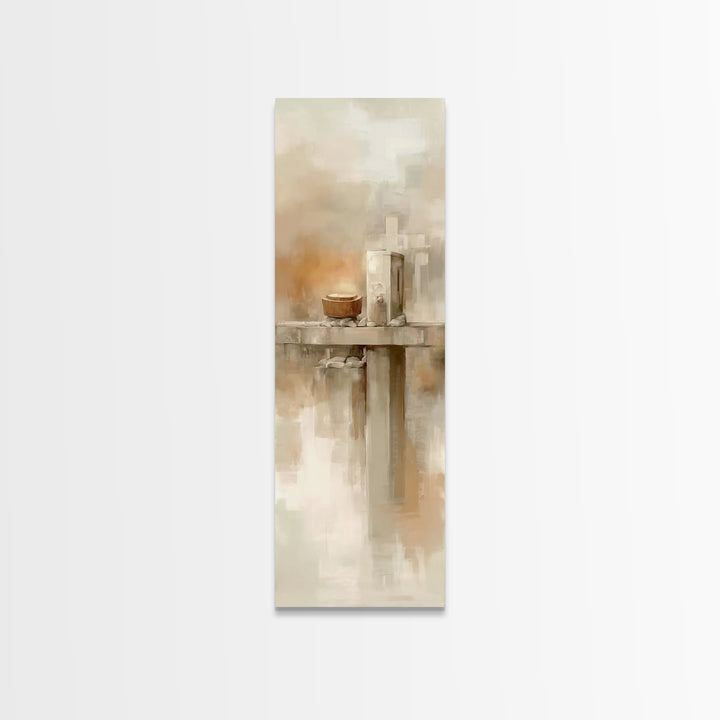 Temple Of Light, Framed Canvas Print, Christian Art, Christian Wall Art, Tall Skinny Art Print, Modern Christian Art, Christian Gift Ideas