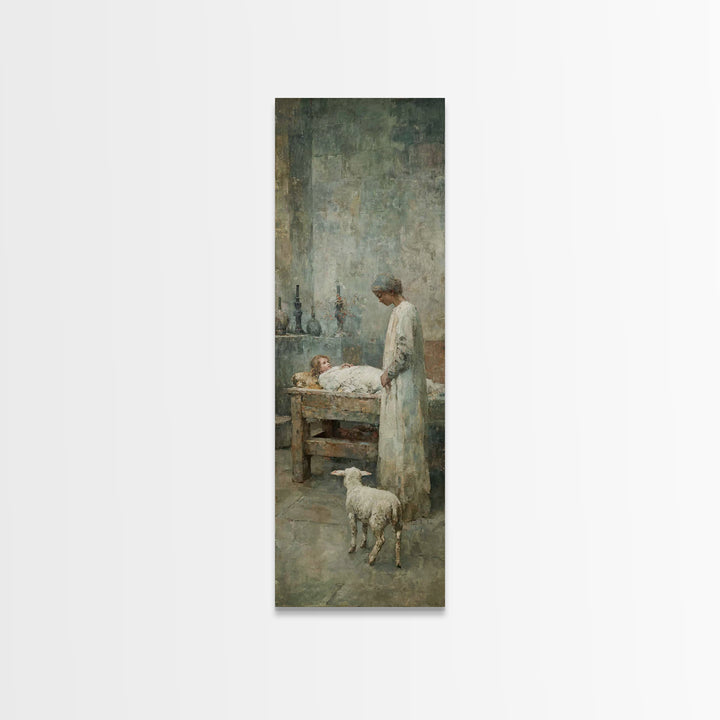 Quiet Mercy Table – Framed Canvas Print – Christian Wall Art – Christian Art Canvas – Jesus Painting – Tall Narrow Wall Art