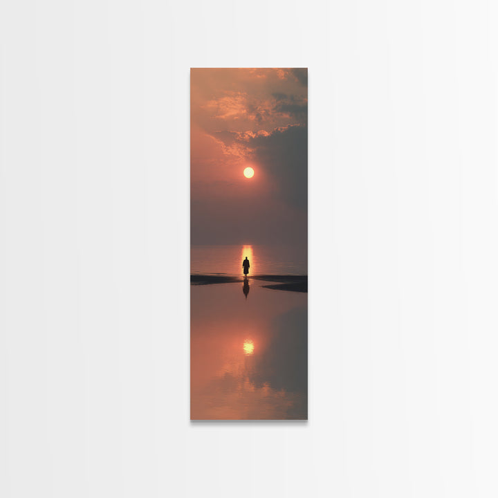 Heavenly Morning Walk – Framed Canvas Print – Christian Wall Art – Christian Art Canvas – Jesus Painting – Tall Narrow Wall Art