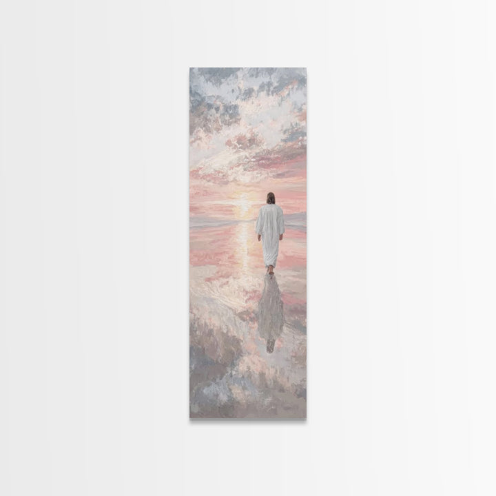 Still Waters Peace – Framed Canvas Print – Christian Wall Art – Christian Art Canvas – Jesus Painting – Tall Narrow Wall Art