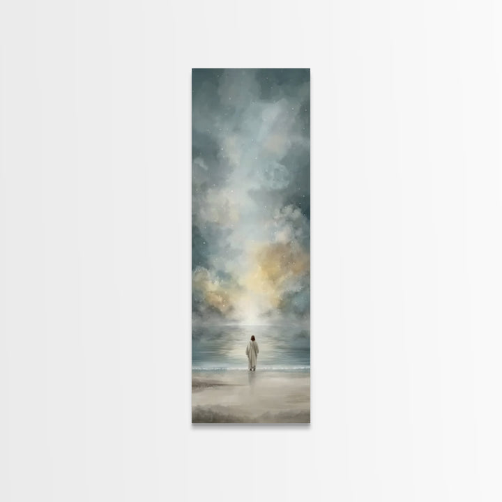 Heaven’s Silent Path – Framed Canvas Print – Christian Wall Art – Christian Art Canvas – Jesus Painting – Tall Narrow Wall Art