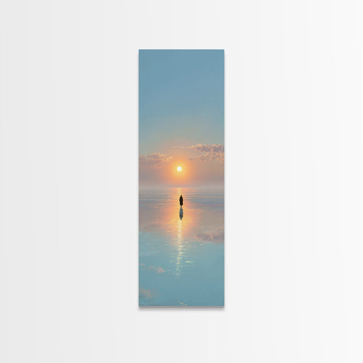 Skyward Hope Rising – Framed Canvas Print – Jesus Painting – Christian Wall Art – Christian Art Canvas – Tall Narrow Wall Art
