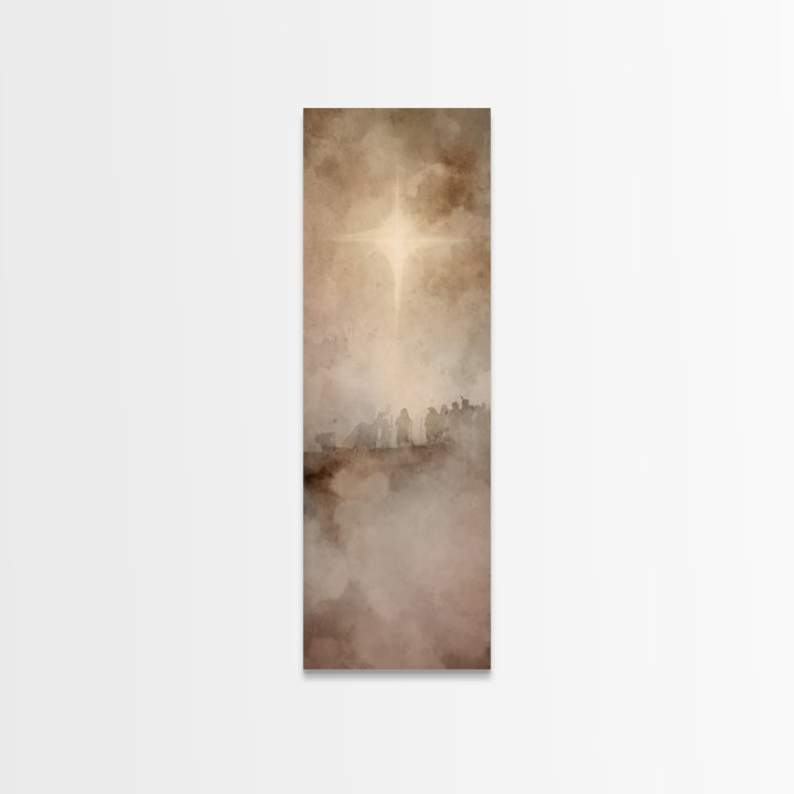 Guiding Star Journey – Framed Canvas Print – Christian Wall Art – Christian Art Canvas – Christmas Art – Jesus Painting – Christian Decor –