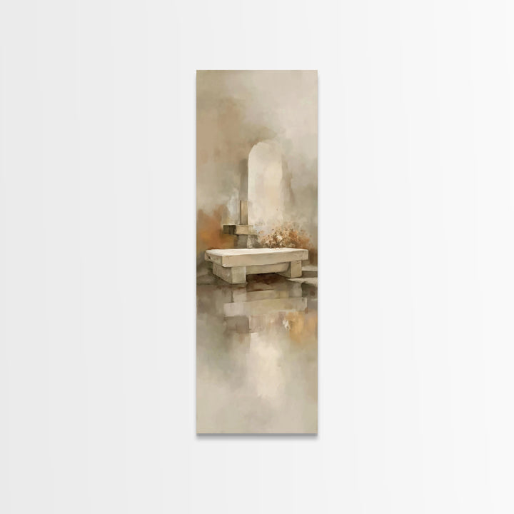 Empty Stone Hope – Framed Canvas Print – Christian Wall Art – Christian Art Canvas – Christian Painting – Narrow Art