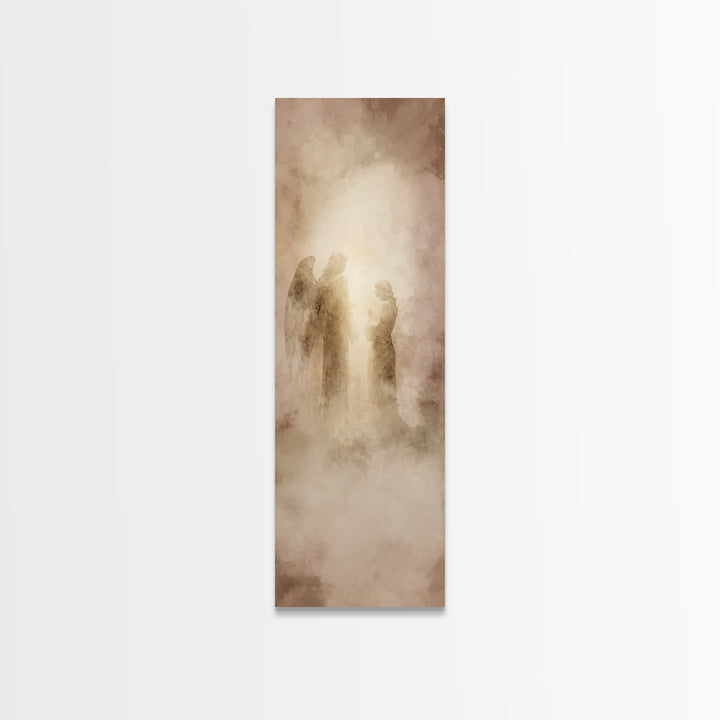 Heavenly Promise, Framed Canvas Print, Skinny Art, Christian Art Canvas, Christian Christmas Art, Jesus Painting, Modern Christian Art