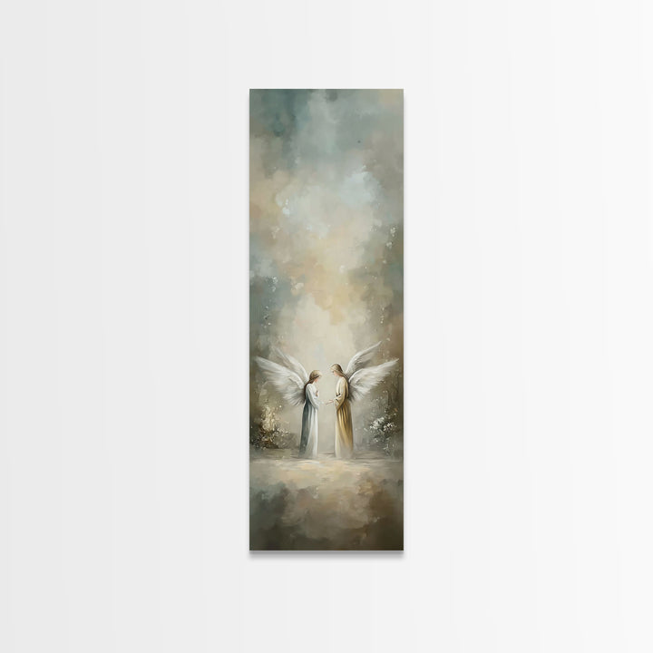 Angelic Dawn | Framed Canvas Print | Tall Skinny Art Print | Christian Wall Art | Christmas Art | Christian Art Canvas | Jesus Christmas Ar