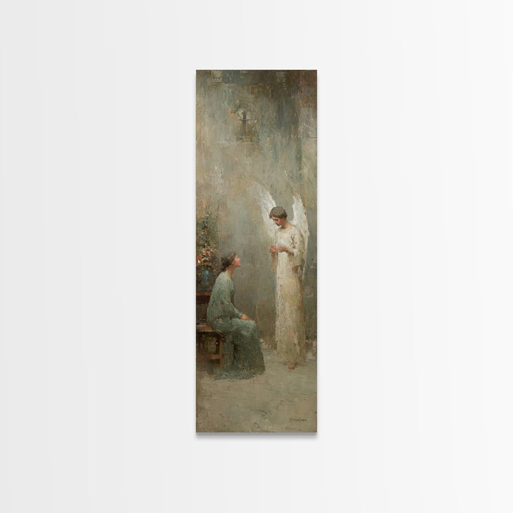 Angel Of Grace – Framed Canvas Print – Skinny Art – Christian Art Canvas – Christian Wall Art – Christmas Art – Jesus Painting