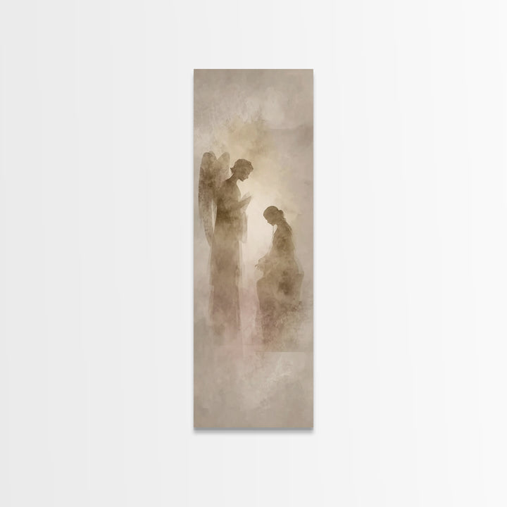 Sacred Mist Meeting | Framed Canvas Print | Skinny Art | Christian Art Canvas | Christian Wall Art | Modern Christian Art | Christian Paint