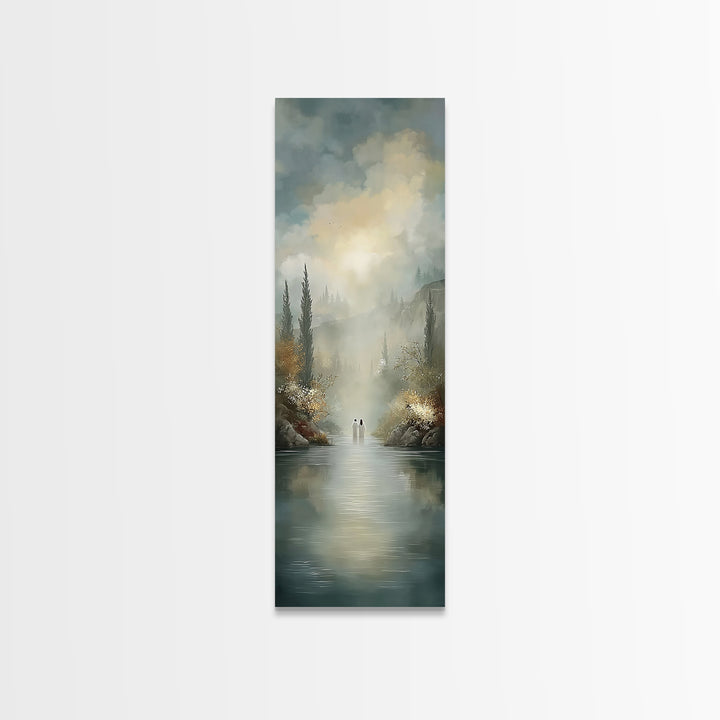 Garden Light Peace – Framed Canvas Print – Christian Art Canvas – Large Jesus Painting – Tall Narrow Wall Art – Christian Wall Art – Modern