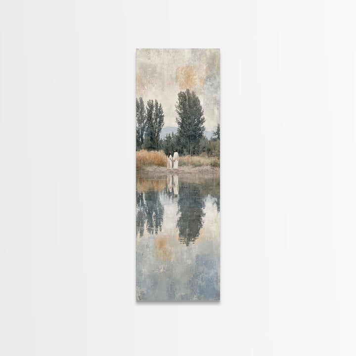 Hillside Reverence – Framed Canvas Print – Christian Art Canvas – Christian Wall Art – Tall Skinny Art Print – Christian Gift Ideas – Moder