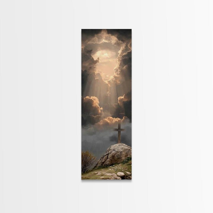 Clouds Of Glory – Framed Canvas Print – Christian Wall Art – Christian Art Canvas – Tall Narrow Wall Art – Moody Christian Art – Christian