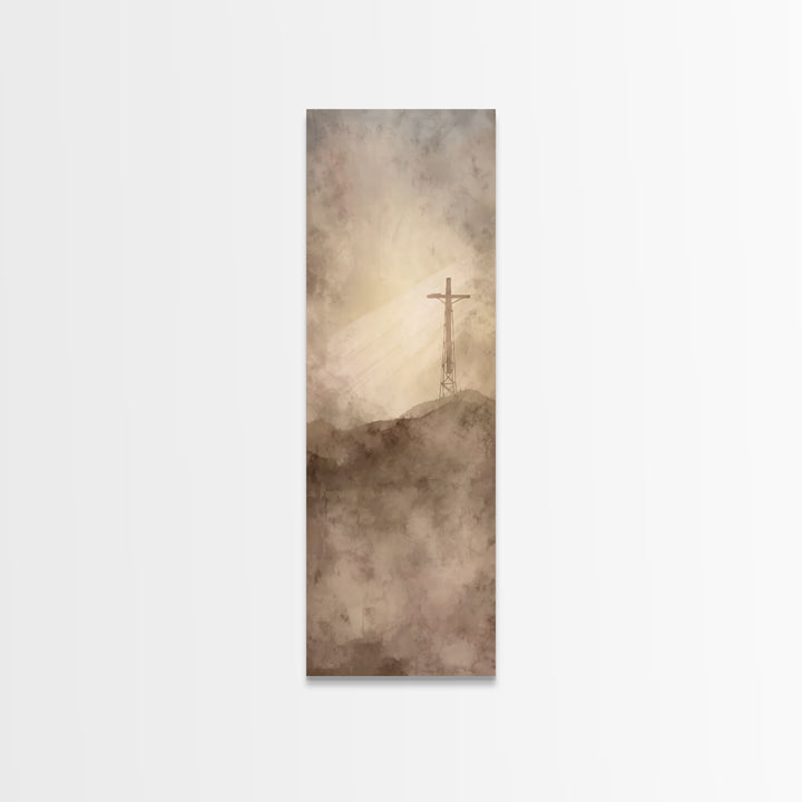 Radiant Redemption | Framed Canvas Print | Christian Art Canvas | Christian Wall Art | Tall Skinny Art Print | Christian Gift Ideas | Moder