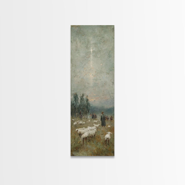 Pastoral Midnight Star – Framed Canvas Print – Skinny Art – Christian Christmas Art – Christian Wall Art – Christian Art Canvas – Christmas