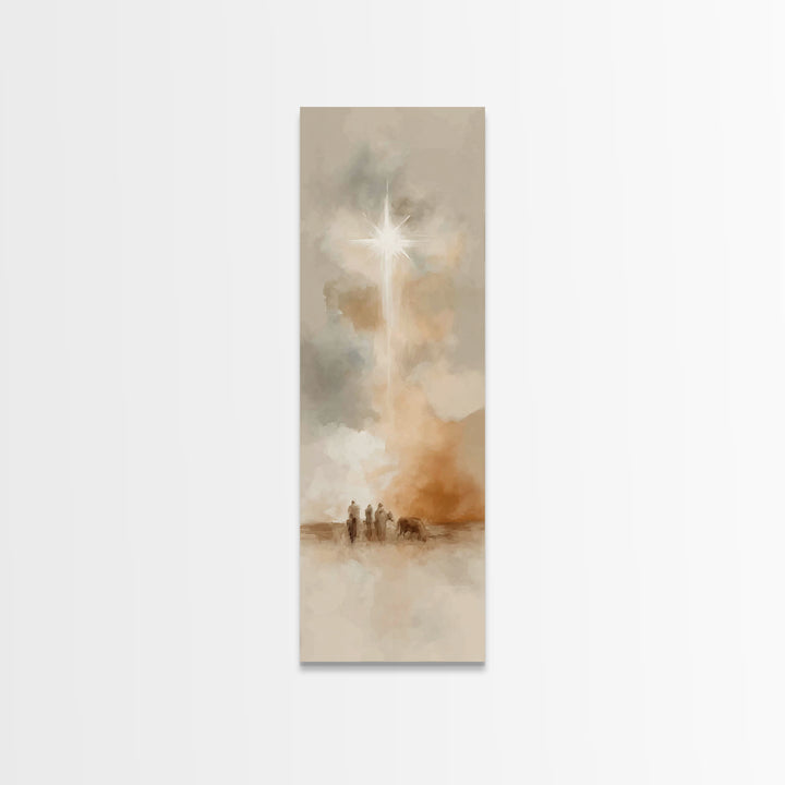 Holy Night Vision – Framed Canvas Print – Tall Skinny Art Print – Christian Art – Christmas Wall Art – Christian Art Gift