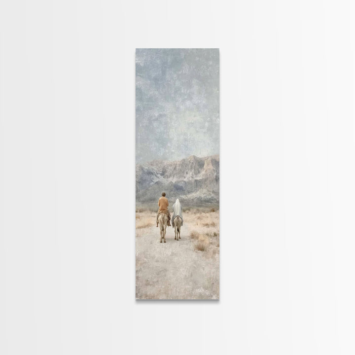 Journey To Bethlehem | Framed Canvas Print | Skinny Art | Christian Art | Christmas Art Prints | Modern Christian Painting