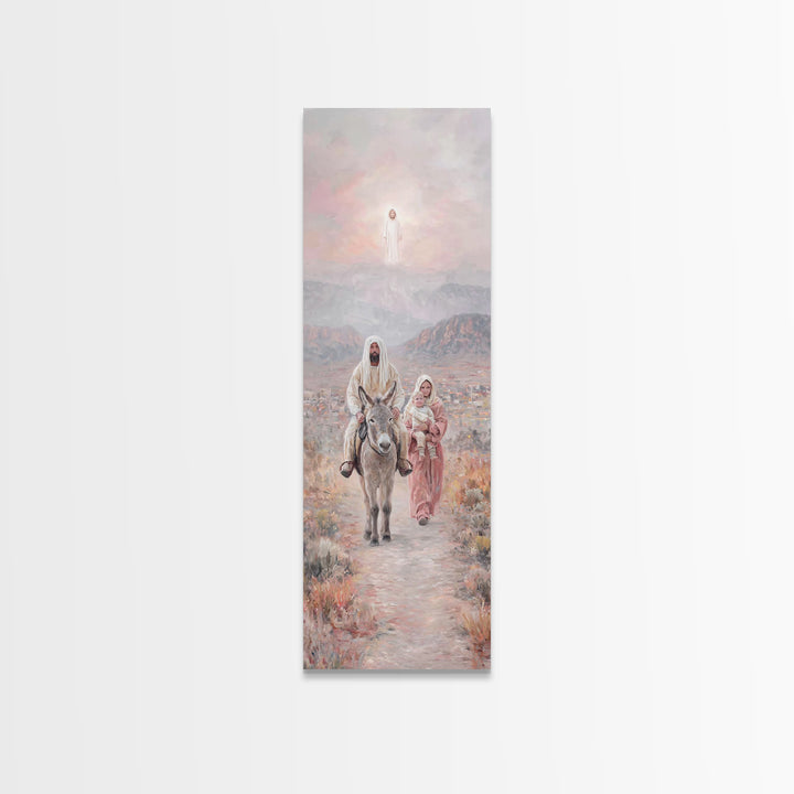 Sacred Desert Walk – Framed Canvas Print – Skinny Art – Christian Art – Christmas Wall Art – Christian Art Work