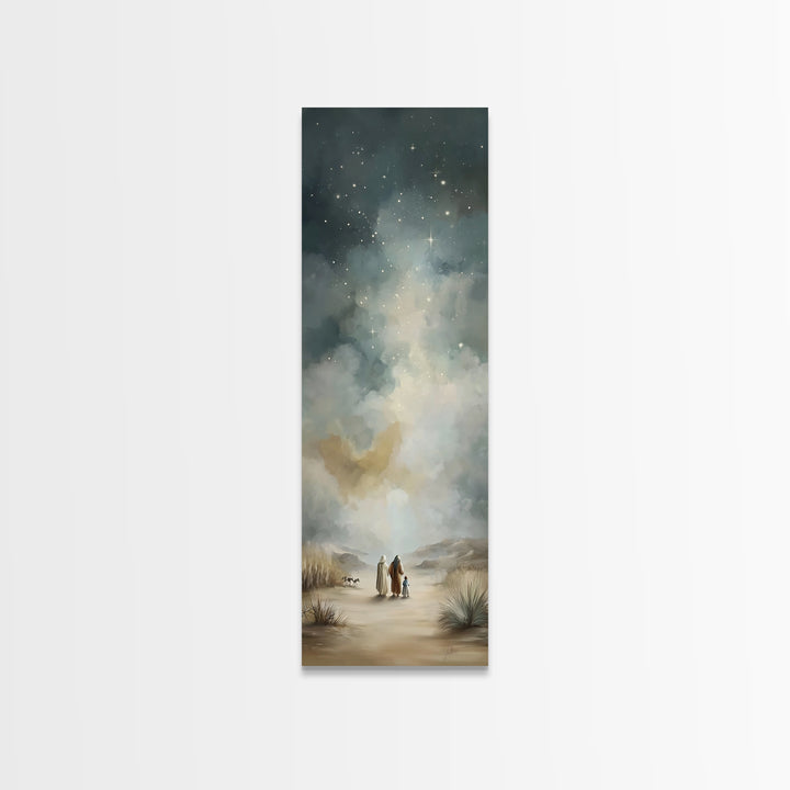 Heavenly Promise – Framed Canvas Print – Christian Art Canvas – Christian Wall Art – Narrow Art – Christian Painting – Christmas Art