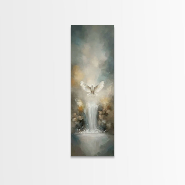 Living Water Light – Framed Canvas Print – Christian Art – Christian Wall Art – Christian Art Canvas – Narrow Art – Christmas Art