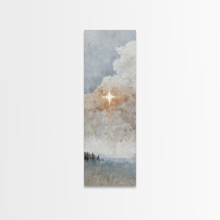 Horizon Star Glow – Framed Canvas Print – Tall Narrow Wall Art – Christian Art Canvas – Christian Wall Art – Modern Christian Art – Christm