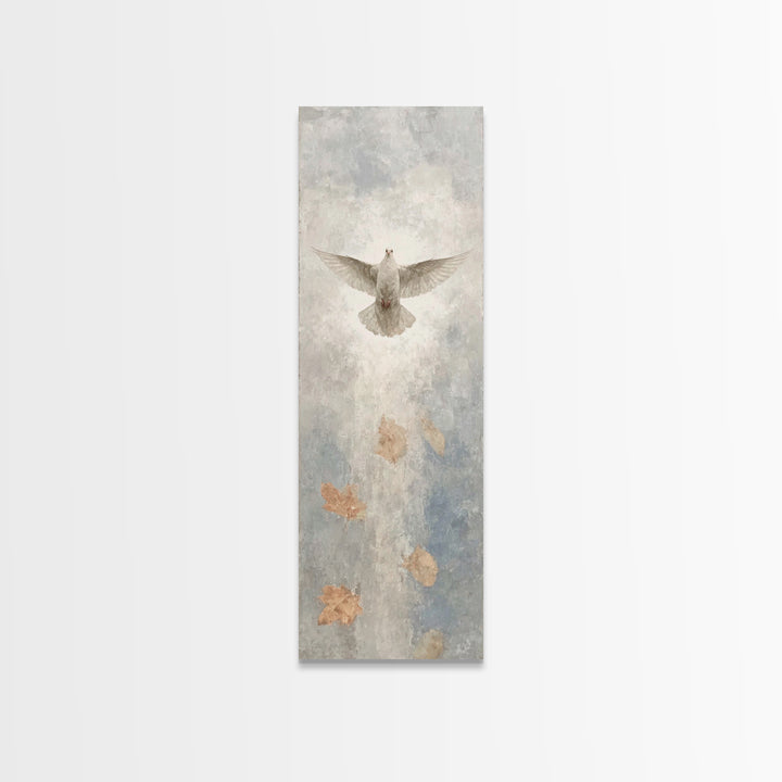 Spirit Above Stillness – Framed Canvas Print – Christian Art – Blue Christian Art – Christian Wall Art – Tall Narrow Wall Art – Christian A