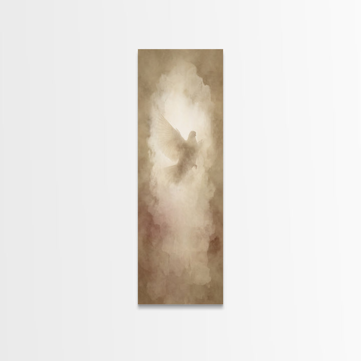 Heaven’s Soft Glow – Framed Canvas Print – Christian Art Canvas – Christian Art – Christian Wall Art – Narrow Art – Minimalist Christian Ar