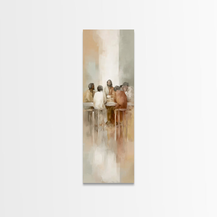 Heavenly Supper Light – Framed Canvas Print – Christian Wall Art – Jesus Painting – Christian Art Canvas – Tall Skinny Art Print – Christia