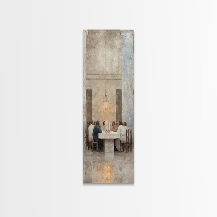 Celestial Supper Peace – Framed Canvas Print – Christian Art Canvas – Jesus Painting – Christian Wall Art – Skinny Art – Christian Christma