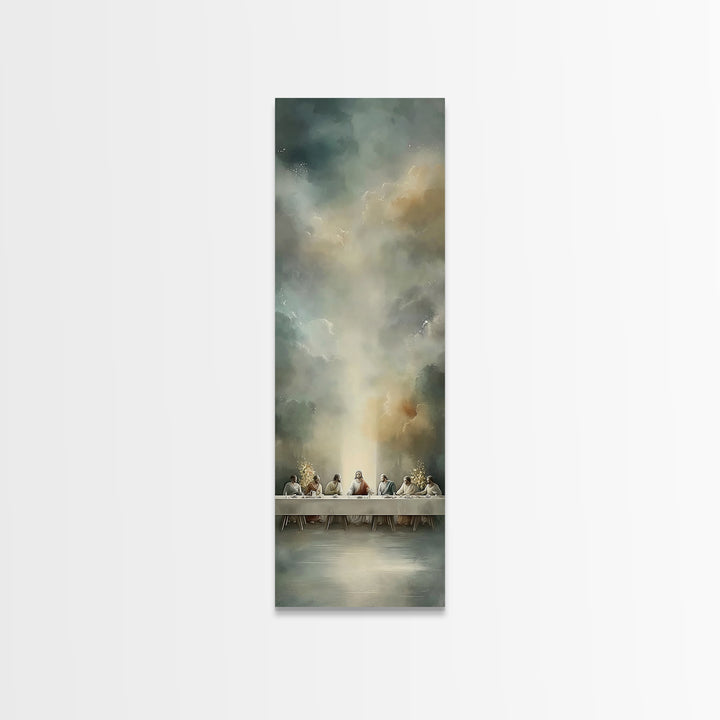 Last Supper Stillness – Framed Canvas Print – Christian Art – Jesus Painting Canvas – Christian Wall Art – Skinny Art – Christian Christmas
