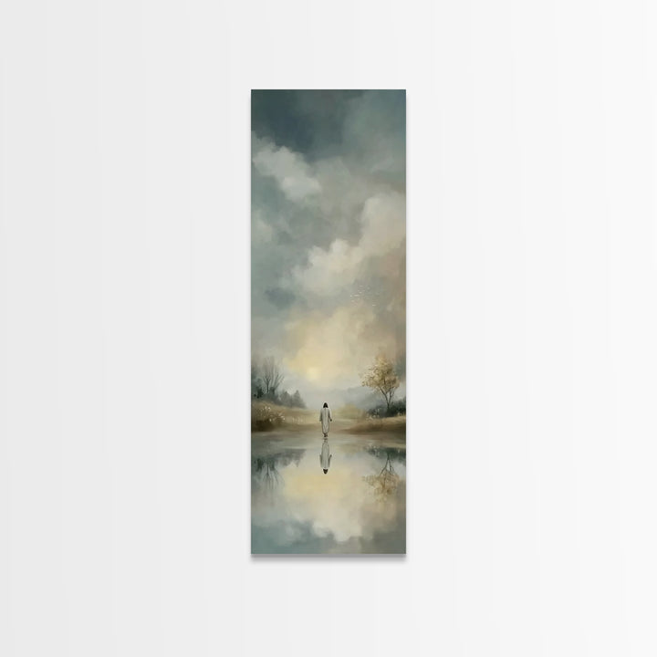 Quiet Walk Home – Framed Canvas Print – Tall Skinny Art Print – Christian Art Canvas – Christian Art – Christian Wall Art – Minimalist Chri