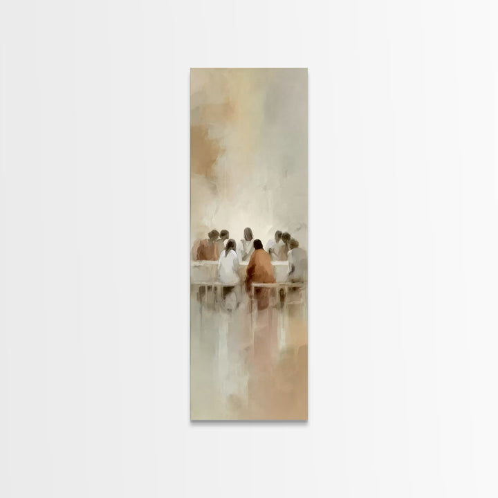 Quiet Supper Light – Framed Canvas Print – Christian Wall Art – Jesus Art Print – Christian Art Canvas – Tall Skinny Art Print – Christmas