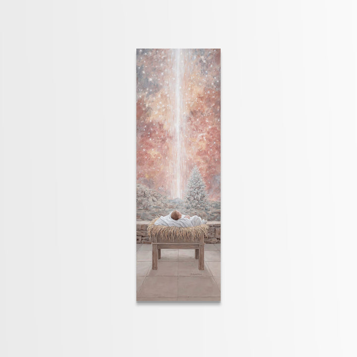 Glory Advent Dawn – Framed Canvas Print – Christian Art Canvas – Christian Christmas Art – Jesus Painting – Tall Narrow Wall Art – Christia