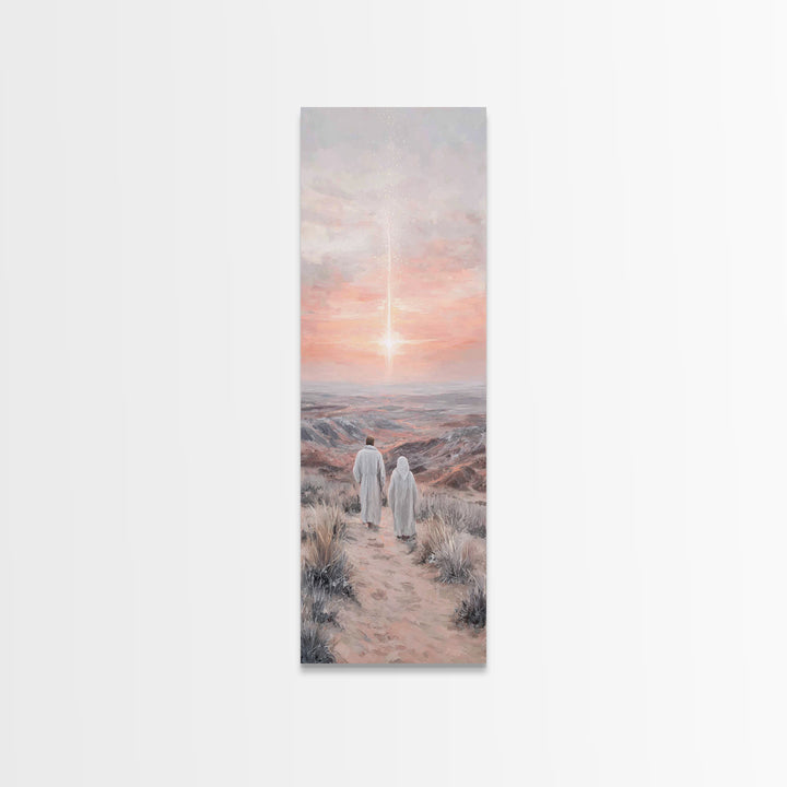 Desert Star Journey – Framed Canvas Print – Christian Wall Art – Christian Art Canvas – Christmas Art – Narrow Art – Christian Gift Ideas