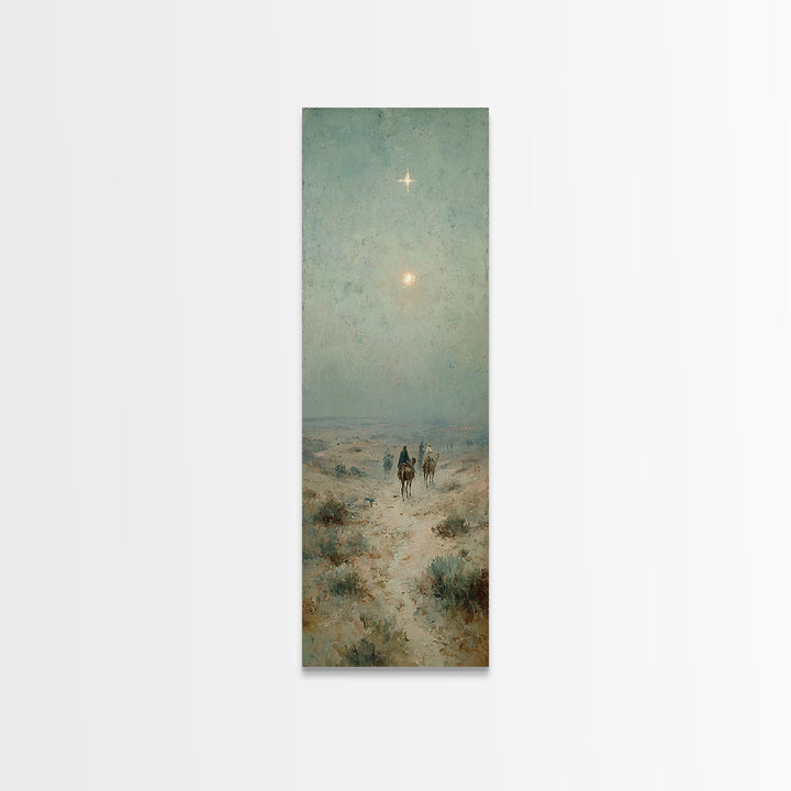 Bethlehem Star Path – Framed Canvas Print – Tall Narrow Wall Art – Christian Art – Christmas Art – Christian Art Print – Christian Canvas –