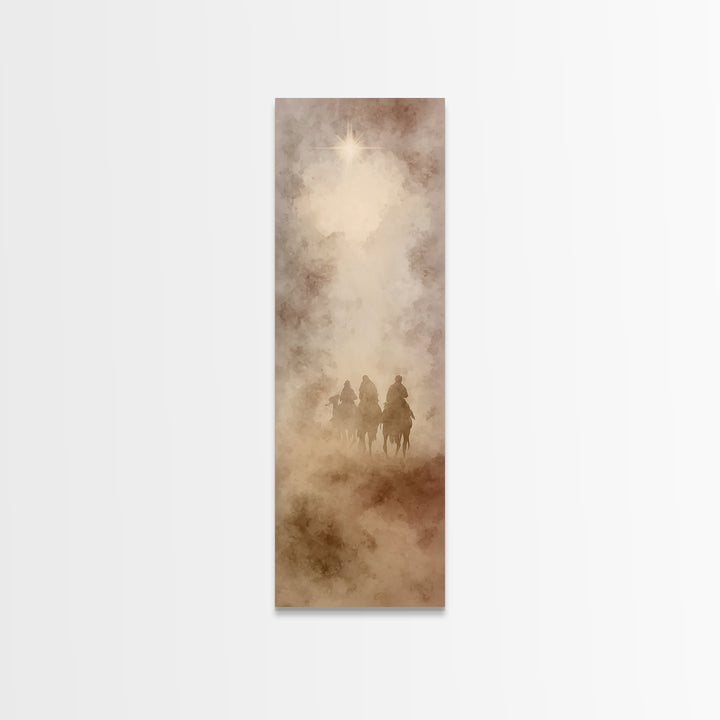 Star Of The East – Framed Canvas Print – Narrow Art – Christian Christmas Art – Jesus Painting – Christian Art Canvas – Christmas Wall Art