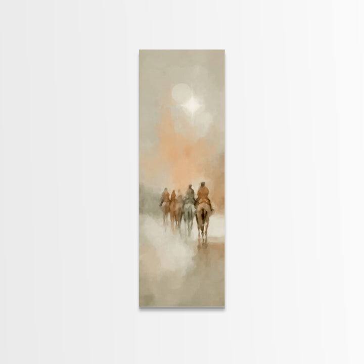 Holy Light Caravan – Framed Canvas Print – Tall Skinny Art Print – Christian Art Canvas – Christian Christmas Art – Jesus Painting – Christ