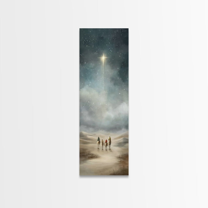 Bethlehem Journey – Framed Canvas Print – Skinny Art – Christian Art Print – Christian Wall Art – Christmas Art – Jesus Painting – Christia