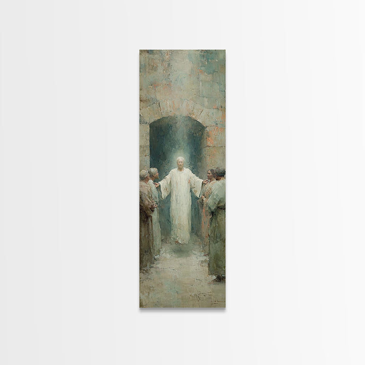 Risen In Glory – Framed Canvas Print – Tall Narrow Wall Art – Christian Art Canvas – Jesus Painting – Christian Art Print – Christian Wall