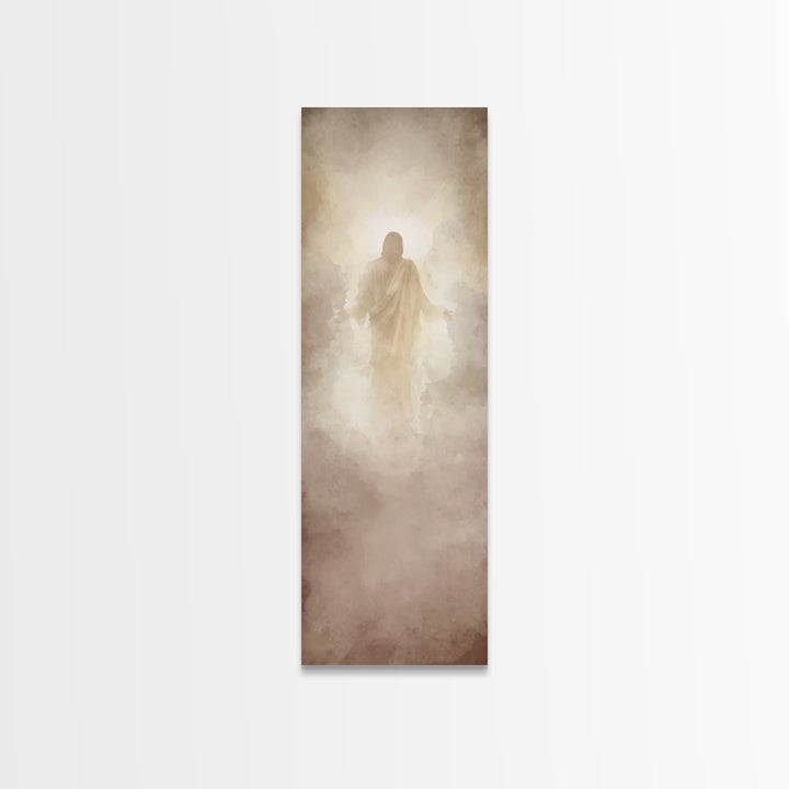 Heavenly Dawn Light – Framed Canvas Print – Tall Narrow Wall Art – Christian Wall Art – Christian Art Canvas – Jesus Painting – Christian A