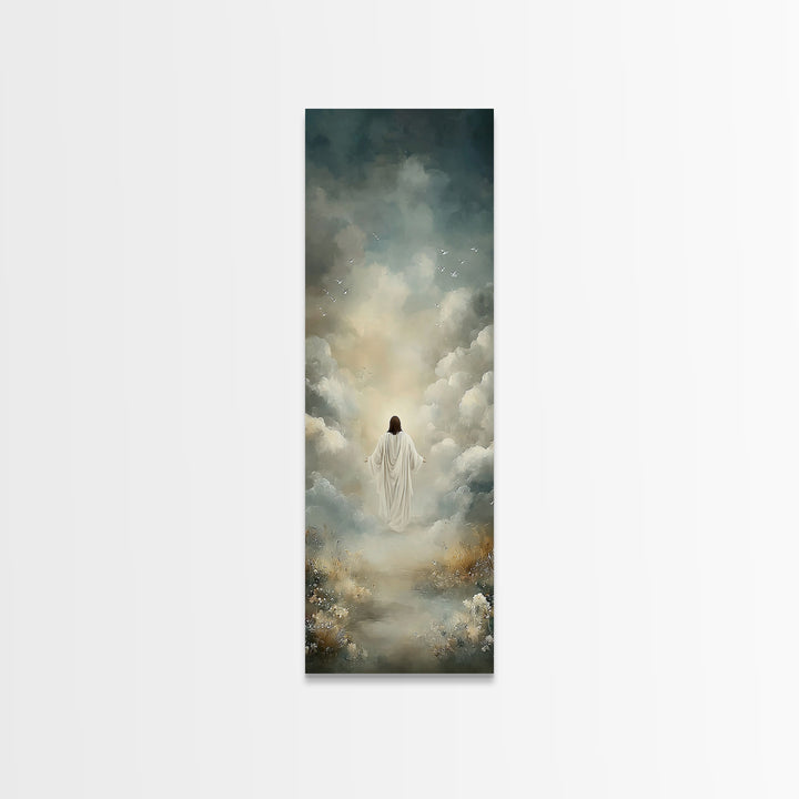 Ascension Of Peace | Framed Canvas Print | Tall Skinny Art Print | Christian Art Canvas | Jesus Painting | Christian Wall Art | Christian A