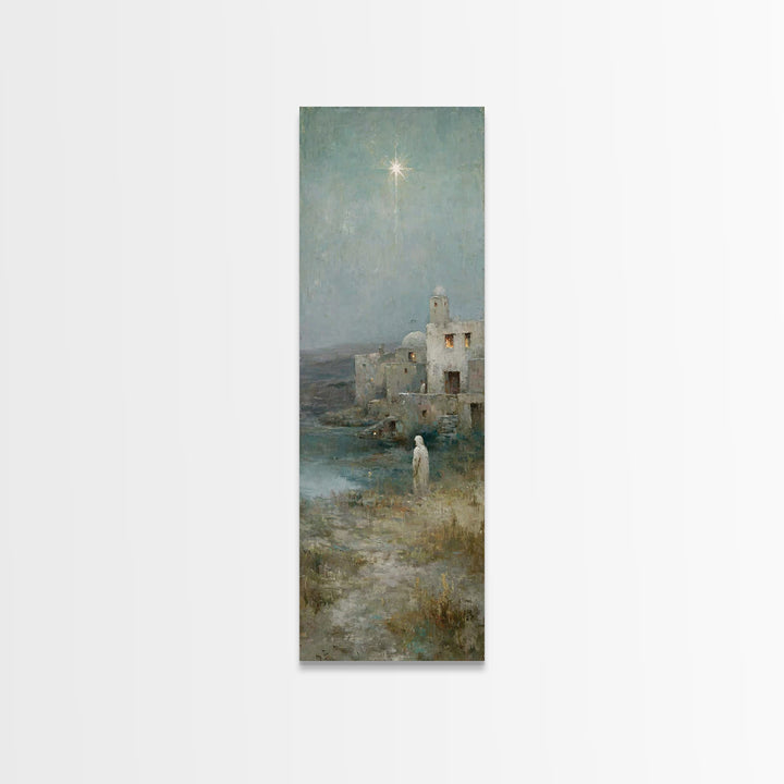 Star Of Salvation | Framed Canvas Print | Skinny Art | Christian Christmas Art | Christian Art Canvas | Christian Art | Christmas Wall Art