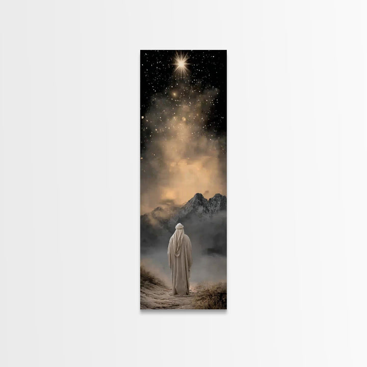 Bethlehem Night Sky – Framed Canvas Print – Tall Skinny Art Print – Christian Christmas Art – Christmas Wall Art – Christian Art Canvas – C